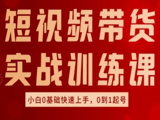 短视频带货实战训练课，好物分享实操，小白0基础快速上手，0到1起号-桐创网