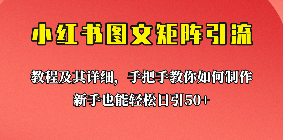 [引流变现]新手也能日引50+的小红书图文矩阵引流法！超详细理论+实操的课程助你流量源源不断-桐创网