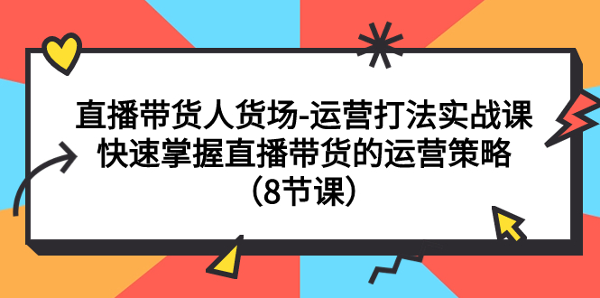 （7672期）直播带货人货场-运营打法实战课：快速掌握直播带货的运营策略（8节课）-桐创网