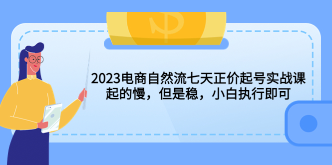 （5956期）2023电商自然流七天正价起号实战课：起的慢，但是稳，小白执行即可！-桐创网