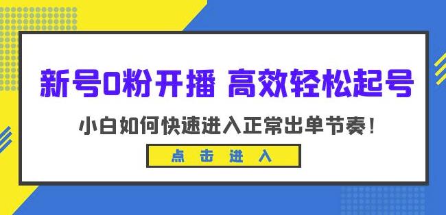 新号0粉开播-高效轻松起号，小白如何快速进入正常出单节奏（10节课）-桐创网