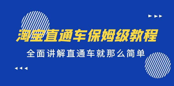 （5328期）淘宝直通车保姆级教程，全面讲解直通车就那么简单！-桐创网