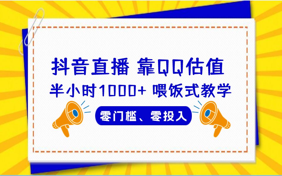 （6818期）QQ号估值直播 半小时1000+，零门槛、零投入，喂饭式教学、小白首选-桐创网