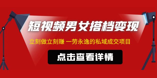 （4910期）东哲·短视频男女搭档变现 立刻做立刻赚 一劳永逸的私域成交项目（不露脸）-桐创网