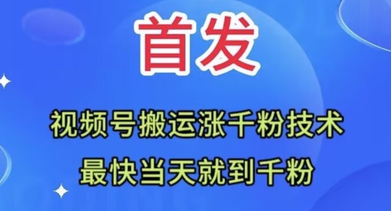 全网首发：视频号无脑搬运涨千粉技术，最快当天到千粉【揭秘】-桐创网