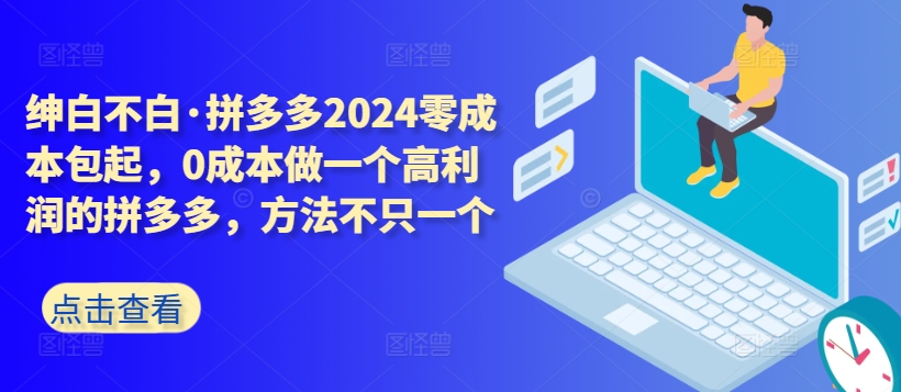 拼多多2024零成本包起，0成本做一个高利润的拼多多，方法不只一个-桐创网