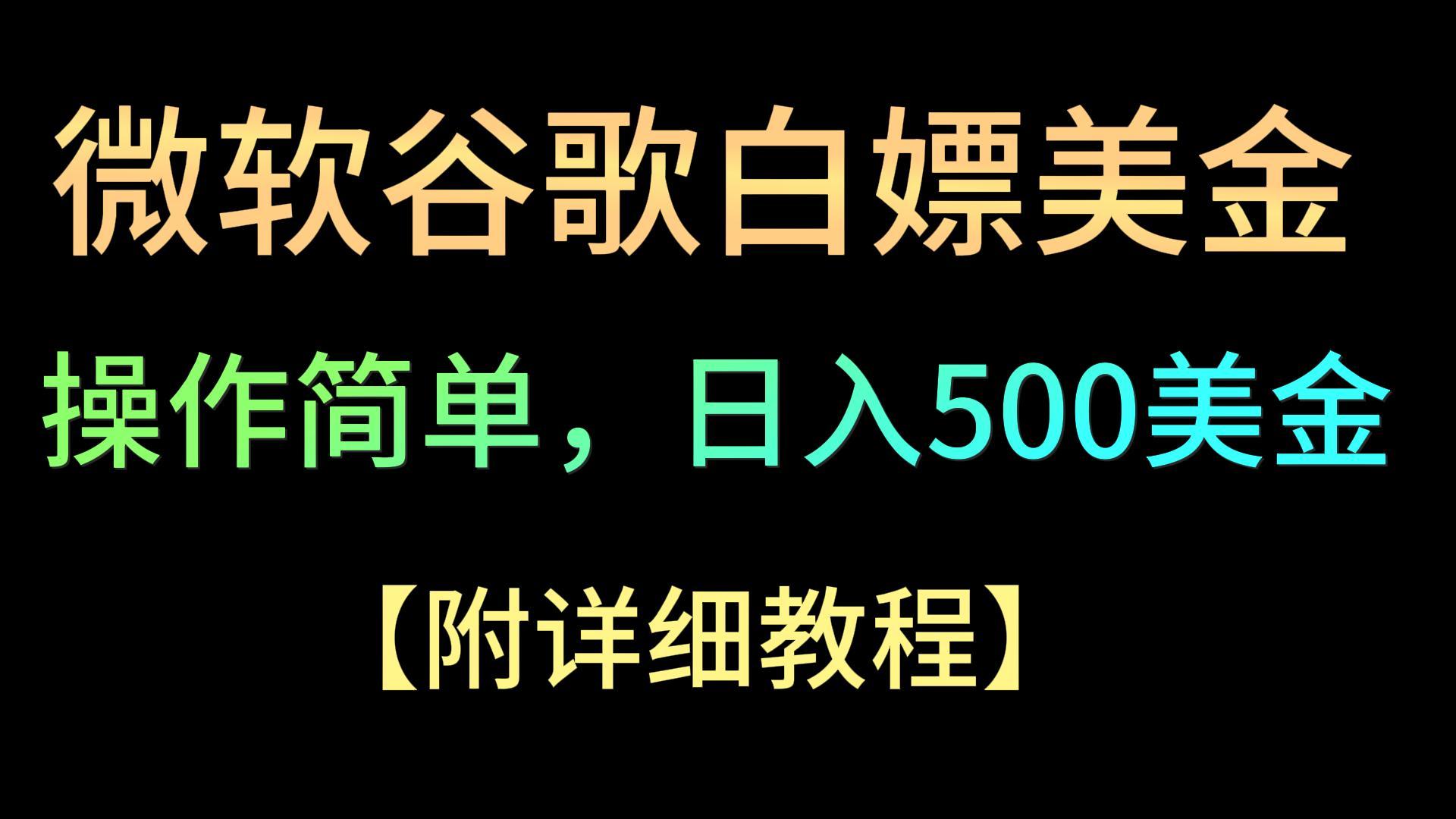 微软谷歌项目3.0，轻松日赚500+美金，操作简单，小白也可轻松入手！-桐创网