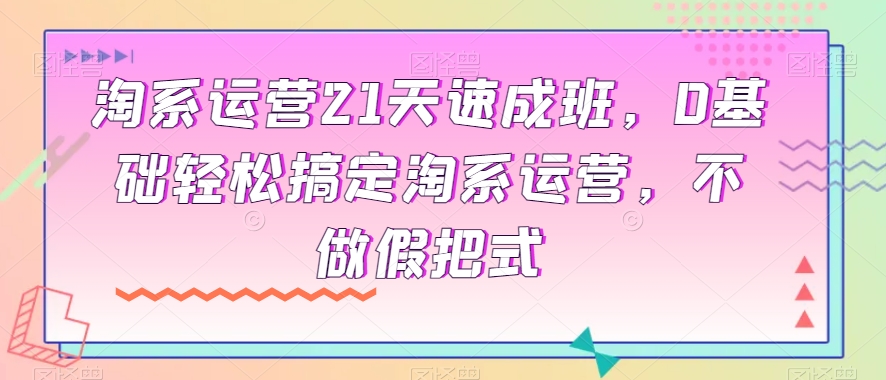 淘系运营21天速成班，0基础轻松搞定淘系运营，不做假把式-桐创网