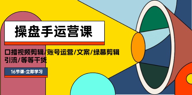 （11803期）操盘手运营课程：口播视频剪辑/账号运营/文案/绿幕剪辑/引流/干货/16节-桐创网