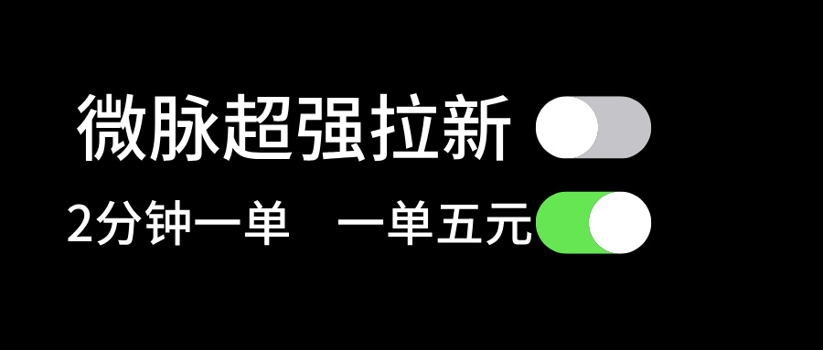 （11580期）微脉超强拉新， 两分钟1单， 一单利润5块，适合小白-桐创网