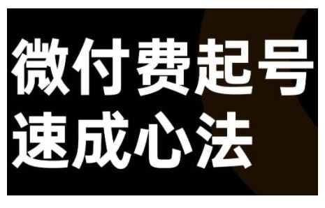 微付费起号速成课，视频号直播+抖音直播，微付费起号速成心法-桐创网