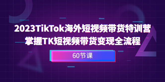 （6890期）2023-TikTok海外短视频带货特训营，掌握TK短视频带货变现全流程（60节课）-桐创网