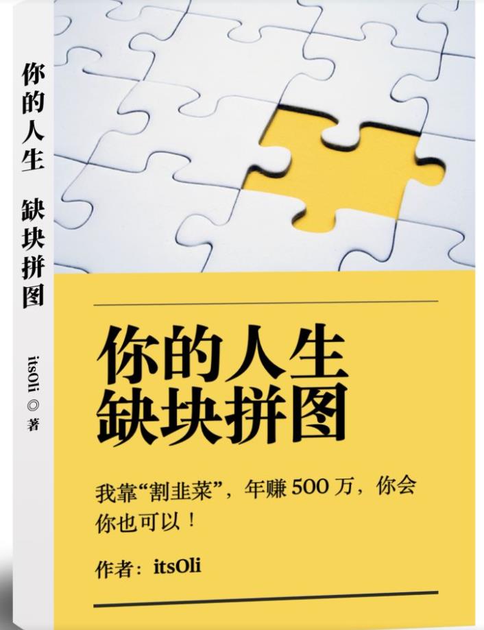 某高赞电子书《你的人生，缺块拼图——我靠“割韭菜”，年赚500万，你会你也可以》-桐创网