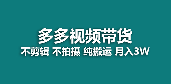 （7512期）【蓝海项目】多多视频带货，纯搬运一个月搞了5w佣金，小白也能操作【揭秘】-桐创网