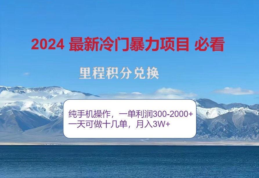 2024惊爆冷门暴利，里程积分最新玩法，高爆发期，一单300+—2000+-桐创网