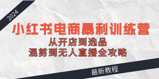 （12361期）2024小红书电商暴利训练营：从开店到选品，混剪到无人直播全攻略-桐创网