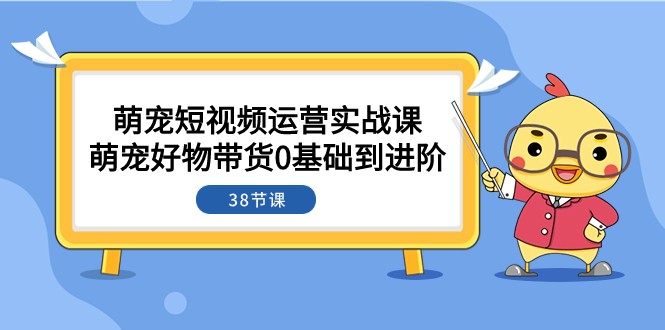 萌宠·短视频运营实战课：萌宠好物带货0基础到进阶（38节课）-桐创网