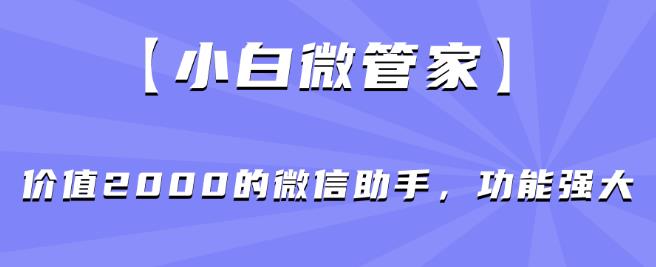 【小白微管家】价值2000的微信助手，功能强大-桐创网