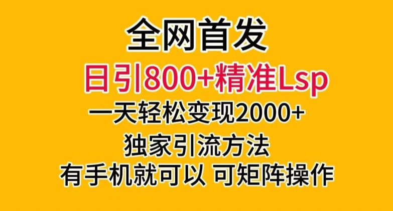 全网首发！日引800+精准老色批，一天变现2000+，独家引流方法，可矩阵操作【揭秘】-桐创网