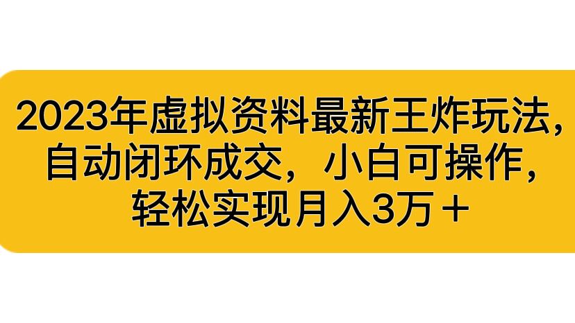 （6773期）2023年虚拟资料最新王炸玩法，自动闭环成交，小白可操作，轻松实现月入3…-桐创网