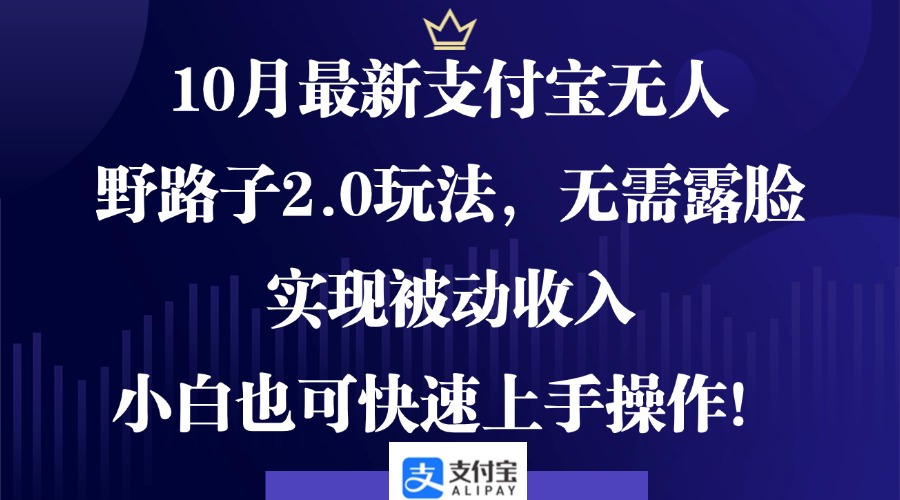 （12824期）10月最新支付宝无人野路子2.0玩法，无需露脸，实现被动收入，小白也可…-桐创网