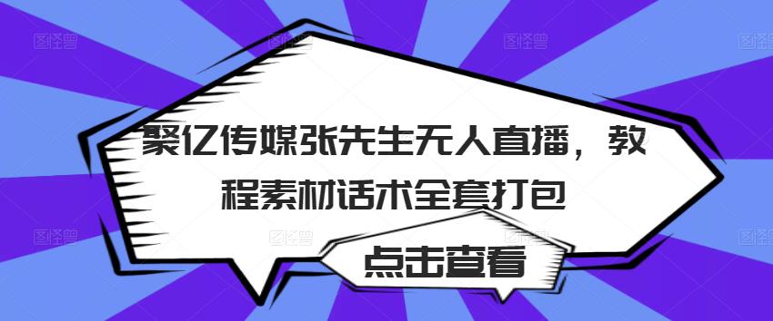 聚亿传媒张先生无人直播，教程素材话术全套打包-桐创网