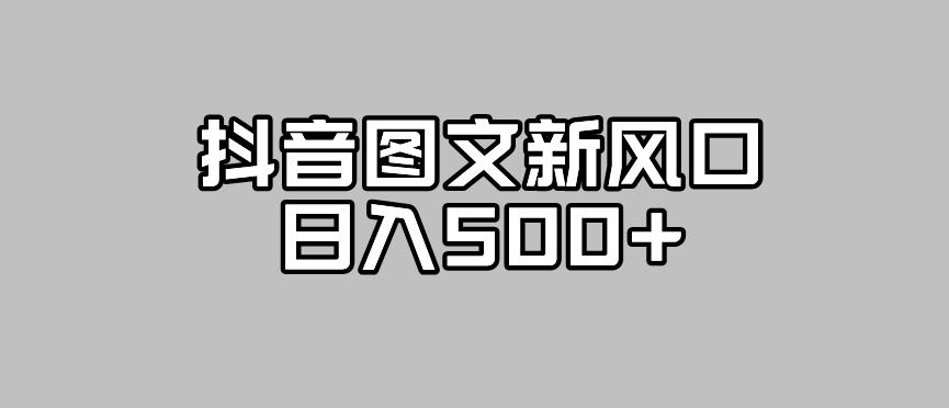 抖音图文最新风口，流量扶持非常高，日入500+【揭秘】-桐创网