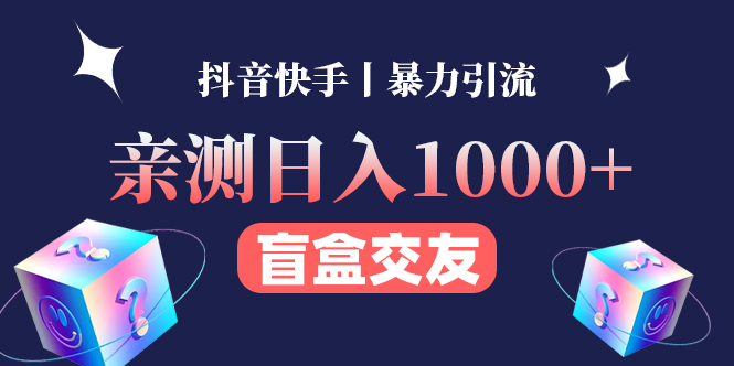 （4270期）亲测日收益1000+的交友盲盒副业丨有手就行的抖音快手暴力引流-桐创网