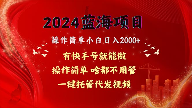 （10693期）2024蓝海项目，网盘拉新，操作简单小白日入2000+，一键托管代发视频，…-桐创网