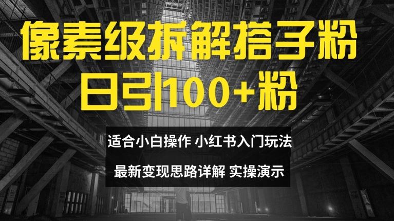 像素级拆解搭子粉，日引100+，小白看完可上手，最新变现思路详解【揭秘】-桐创网