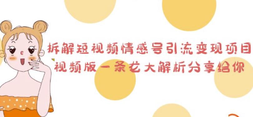 拆解短视频情感号引流变现项目，视频版一条龙大解析分享给你-桐创网