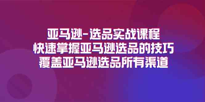 亚马逊选品实战课程，快速掌握亚马逊选品的技巧，覆盖亚马逊选品所有渠道-桐创网