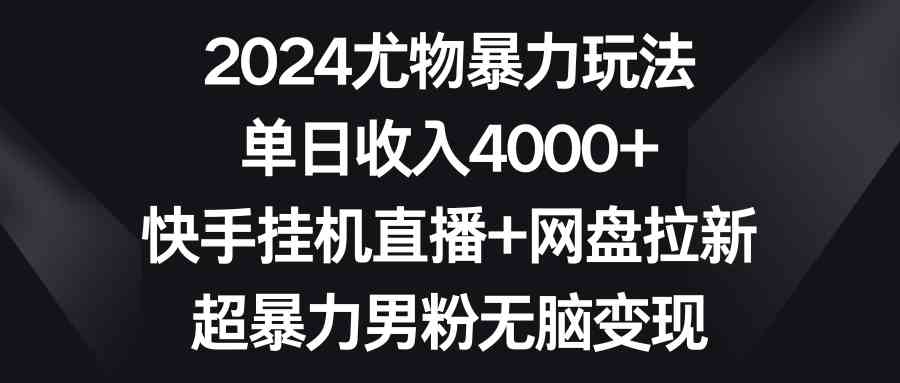 （9074期）2024尤物暴力玩法 单日收入4000+快手挂机直播+网盘拉新 超暴力男粉无脑变现-桐创网