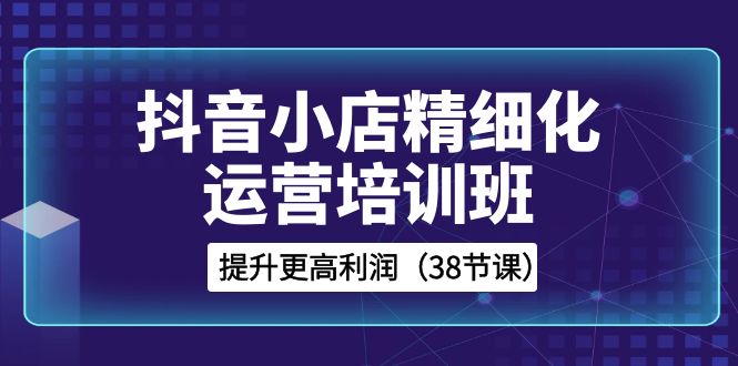 （8391期）抖音小店-精细化运营培训班，提升更高利润（38节课）-桐创网