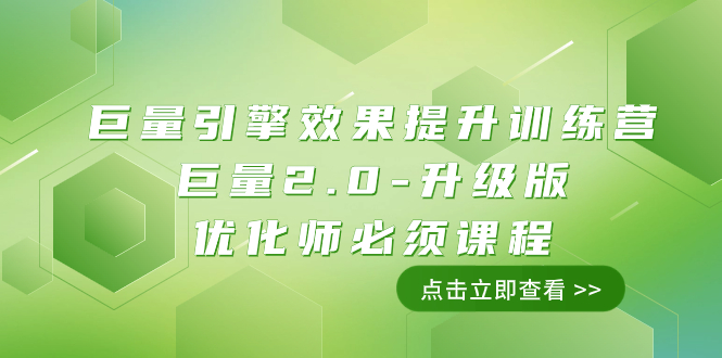 （7887期）巨量引擎·效果提升训练营：巨量2.0-升级版，优化师必须课程（111节课）-桐创网