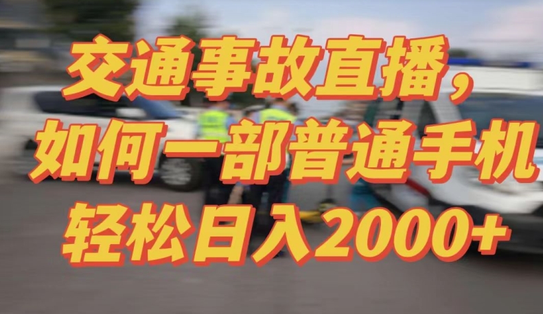 2024最新玩法半无人交通事故直播，实战式教学，轻松日入2000＋，人人都可做-桐创网