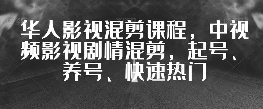 华人影视混剪课程，中视频影视剧情混剪，起号、养号、快速热门-桐创网