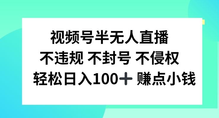 视频号半无人直播，不违规不封号，轻松日入100+【揭秘】-桐创网