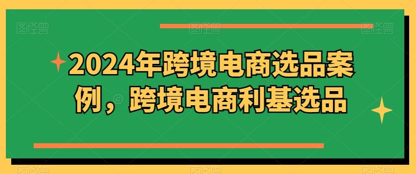 2024年跨境电商选品案例，跨境电商利基选品（更新）-桐创网