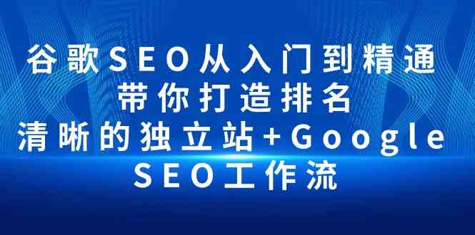 谷歌SEO从入门到精通 带你打造排名 清晰的独立站+Google SEO工作流-桐创网