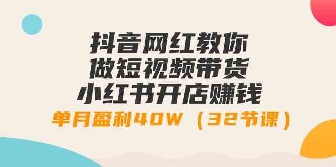 （9135期）抖音网红教你做短视频带货+小红书开店赚钱，单月盈利40W（32节课）-桐创网