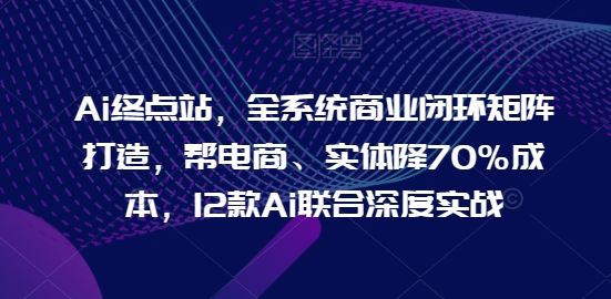 Ai终点站，全系统商业闭环矩阵打造，帮电商、实体降70%成本，12款Ai联合深度实战【0906更新】-桐创网