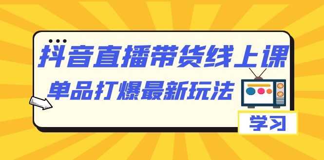 （7238期）抖音·直播带货线上课，单品打爆最新玩法（12节课）-桐创网