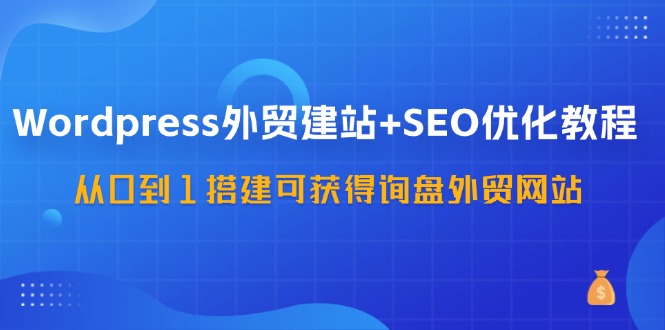 WordPress外贸建站+SEO优化教程，从0到1搭建可获得询盘外贸网站（57节课）-桐创网