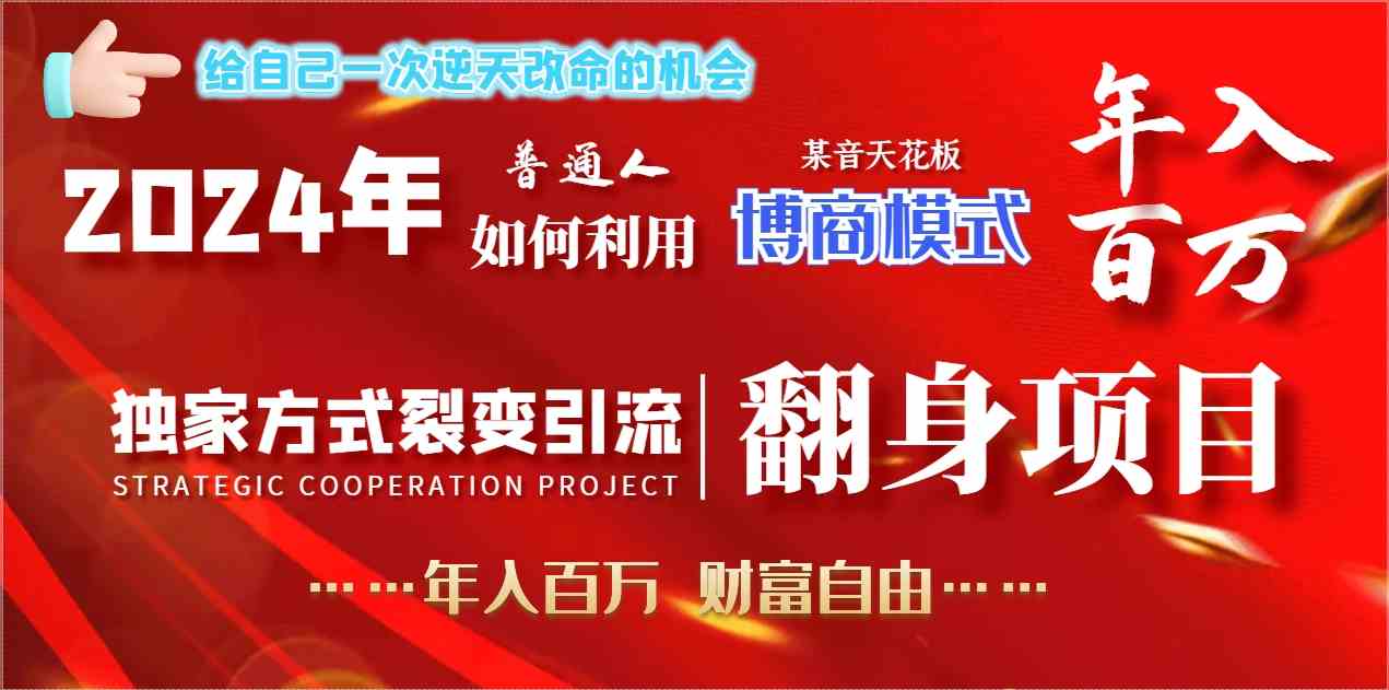 （9027期）2024年普通人如何利用博商模式做翻身项目年入百万，财富自由-桐创网