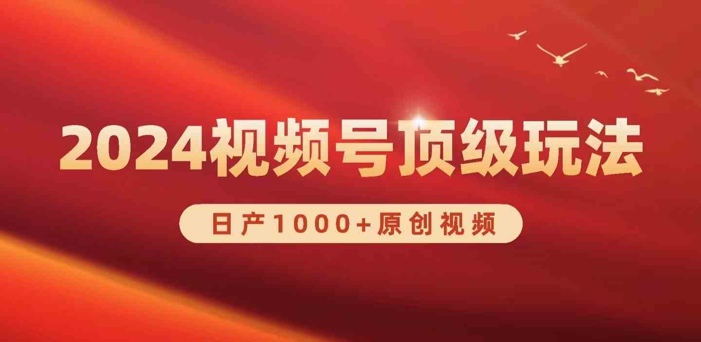 （9905期）2024视频号新赛道，日产1000+原创视频，轻松实现日入3000+-桐创网