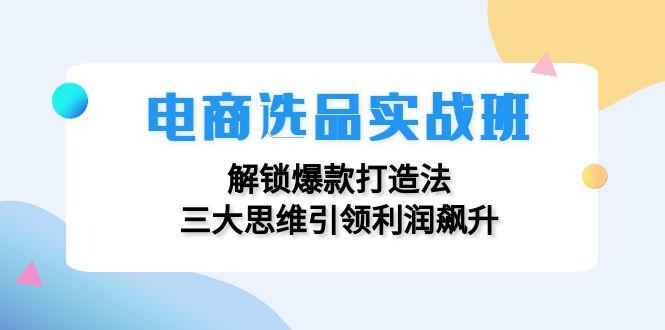 （12398期）电商选品实战班：解锁爆款打造法，三大思维引领利润飙升-桐创网