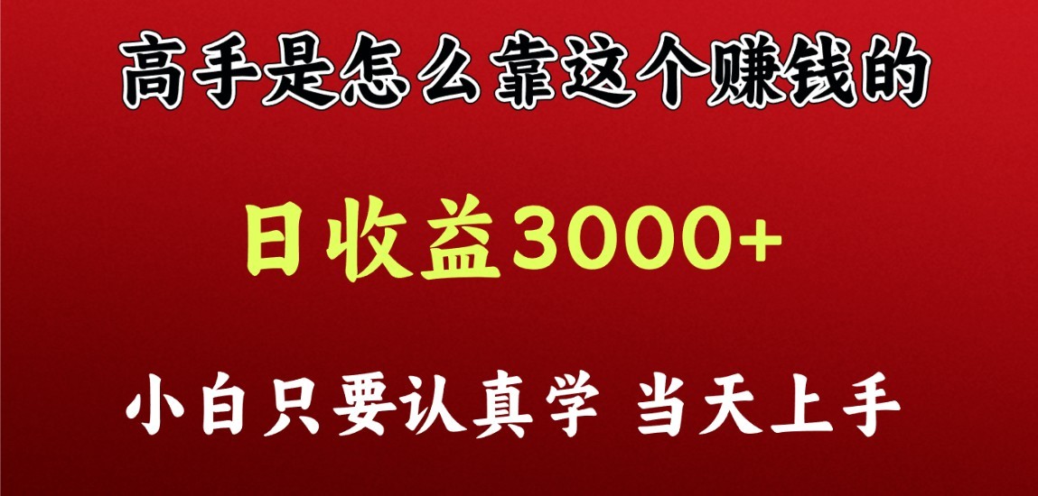 看高手是怎么赚钱的，一天收益至少3000+以上，小白当天上手-桐创网