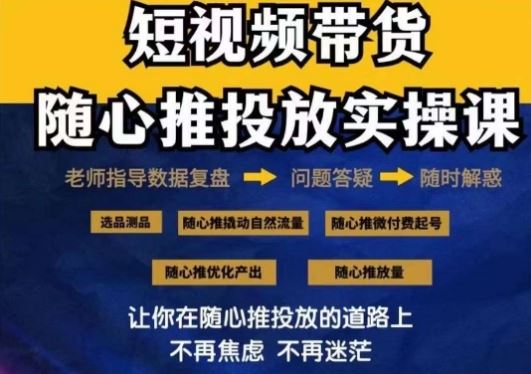 2024好物分享随心推投放实操课，随心推撬动自然流量/微付费起号/优化产出-桐创网