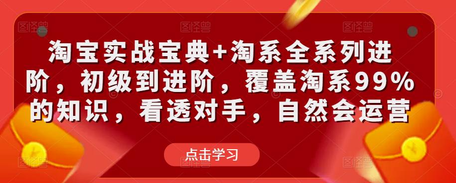 淘宝实战宝典+淘系全系列进阶，初级到进阶，覆盖淘系99%的知识，看透对手，自然会运营-桐创网